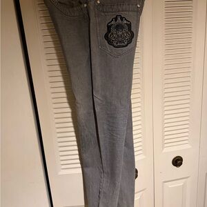 COOGI Gray Relaxed Jeans with Circular Emblem
